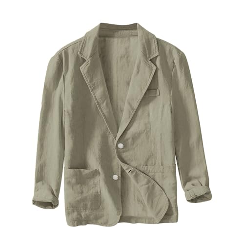 Veste en lin pour homme coupe ajustée et légère à 2 boutons