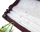 F-XW Wetterfeste transparente Plane Abdeckplane Wasserdicht Mit ösen, Anti-Aging-Isolierung PVC 0,14 mm, für Pflanzen Gewächshaus-Haustierstall-Dach, 1x3m/2x4m/3x4m/4x4m/5x8m/6x6m/7x8m/8x9m/10x11m