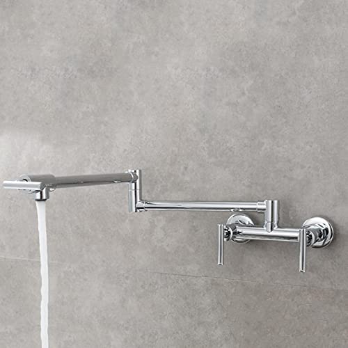 Robinet de cuisine mural pliant et pivotant en laiton eau chaude froide