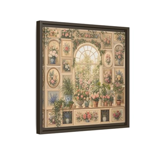 Toile vintage Garden Window pour mur au-dessus de la cheminée