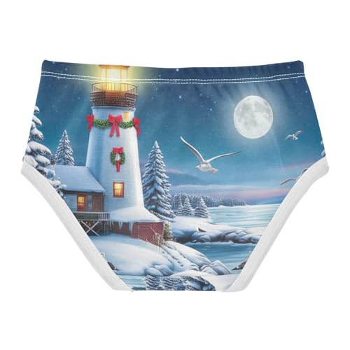 Toddler Underwear Floral 2t Cotton Cute Panties Girl Fancy Briefs Undies Kids Coastal Winter Scene Glowing Lighthouse2