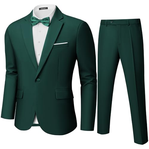 MAGE MALE Men's 2 Piece Suit Notched Lapel One Button
