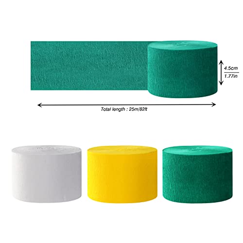 Image of Green-White Yellow Party-Decorations Crepe-Paper Streamers - 9 Rolls Birthday Paper Garland Streamer Neutral Baby Shower Sping Summer Garden Tea Party Decor Panduola