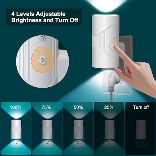 Image of easuntec Night Light, Night Lights Plug into Wall, Color Changing Night Light, Dusk to Dawn Sensor, 8 Light Modes, Dimmable RGB Night Lights for Bedroom Bathroom Hallway Kitchen Stairs (RGB,2 Pack)