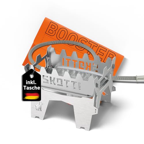 SKOTTI Booster, Campingkocher Gas mini, 2,1 kW faltbarer und tragbarer Gas Stove, Ideal zum Kochen...