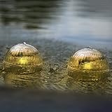 Solarbetriebenes schwimmendes Kugel-LED-Licht, 1 x Gartenball-Kugel-Kugel-Pfahl-Licht, LED-Kugel-Lichter für Teich-Schwimmbad