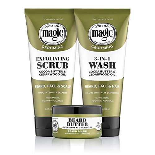 Softsheen-Carson Magic Beard Wash 3 In 1 Cleanses And Conditions For Face, Beard And Hair, With Cocoa Butter And Shea Butter, 6.8 Fluid Ounces #TOP3
