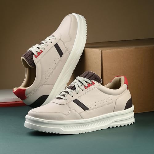 Image of Cruiser Mens Sneakers | Casual Shoes | Cone Heel Lace-Up Sneakers for a Unique Look |Experience Comfort & Style with Soft Cushioned Insole | Trendy Lace-Up Design Sneaker (2565)