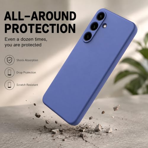Image of Back Cover for Samsung Galaxy S25 5G | Full Camera Protection | Premium Liquid Silicon Case | Flexible Bumper Case for Samsung Galaxy S25 5G (Blue)