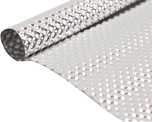 70 x 50 cm, protección térmica, chapa de protección térmica, aluminio para deportes de motor, placa de aleación de aluminio, patrón hemisférico, tubo de escape de aluminio en relieve, aislamiento