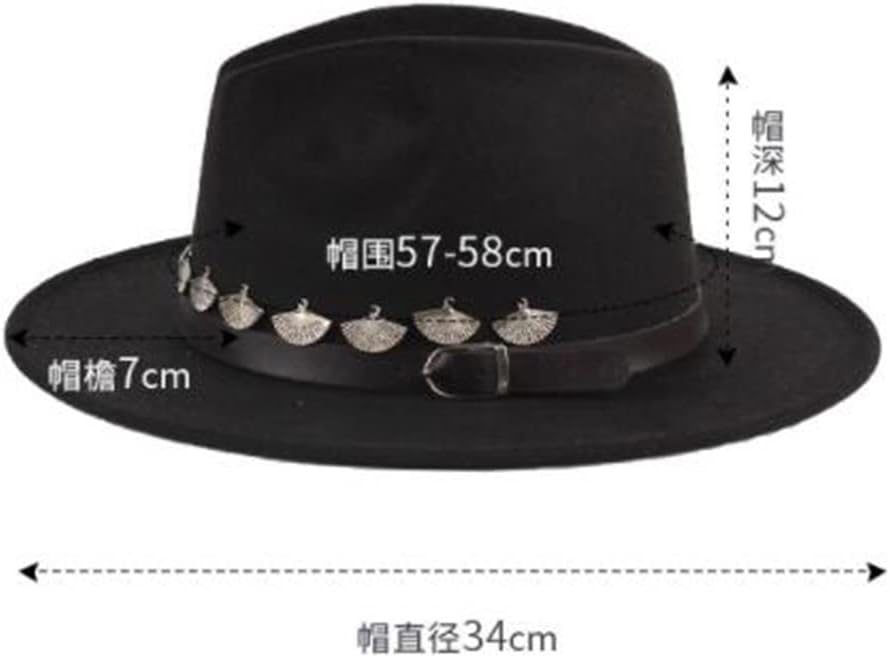 Fashion Ethnic Fedora Hat Casual Top Hat Men and Women Autumn and Winter Jazz Hat Imitation Felt Hat