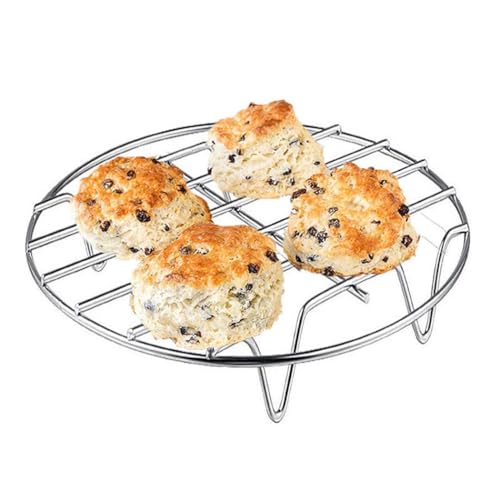 Image of Stainless Steel Air Fryer Rack Round - Multi-Purpose Cooking Rack for Air Fryer, Baking, Steaming & Cooling (Kitchen Trivet Stand) Heat Resistant Trivet, Kitchen mat, hot Pot Stand