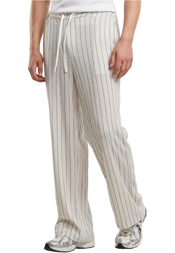 Pantalon Resort Urban Classics Striped Crinkle offwhite/Black en taille XXL pour homme