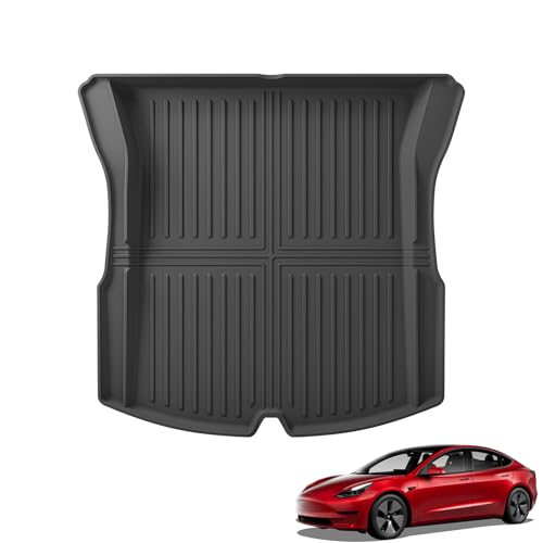Rear Cargo Liners for Tesla Model 3 Highland 2026 2025 2024 New Version All Weather TPE Trunk Mat Cargo Mat Accessories Interior Black