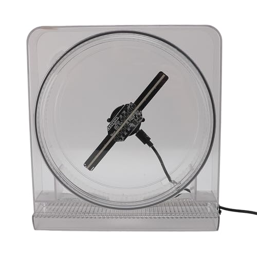 3D Hologram Fan, 14cm Desktop 3D Hologram Projector 2000*128 Advertising Display with Cover, App Control for Business, Store, Bar,Halloween, Compatible with / Android / IOS
