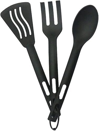 Zerodeko Juego de 3 cubiertos de nailon para niños y niñas, cuchara ranurada, tenedores, espátula, utensilios de cocina para niños y niñas, kit de