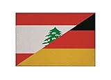 U24 Aufnäher Libanon-Deutschland Fahne Flagge Aufbügler Patch 9 x 6 cm