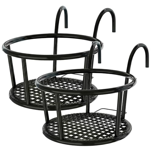 Support de plante de garde-corps robuste pour balcon (2 pièces) - 2