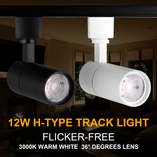 EAGLOD 12W H Track Lighting Heads,CRI90+ Ceiling Spotlight Halo LED Track Light Fixtures for Kitchen,Wall, Task Retail Track Light H Type 3000K Warm White 120V 36°Angle Halo Type 6 Pack (White) - Thumbnail 2