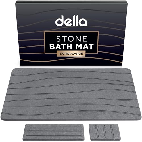 della Premium Stone Bath Mat - Luxurious Quick Drying Diatomite