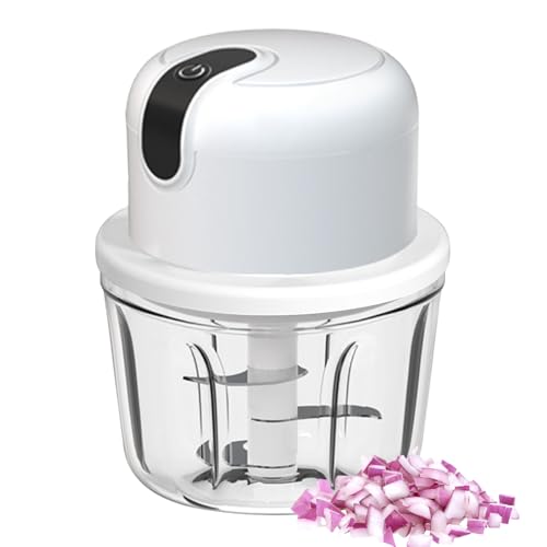 Sporgo Hachoir à oignons électrique : 350 ml - Rechargeable par USB - Pour oignon, viande, ail, noix