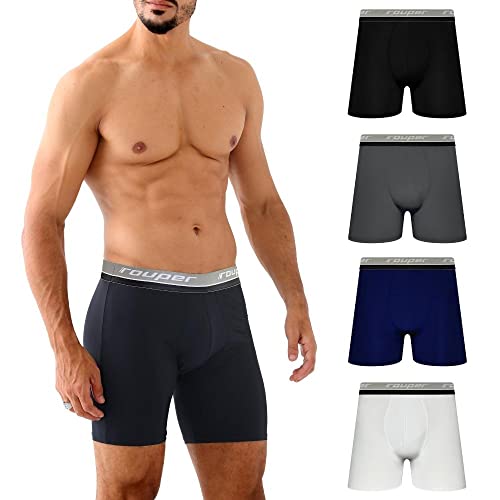 Kit 4 Cuecas Boxer Microfibra Rouper Advanced Masculino Cor:multi-colored;Tamanho:GG