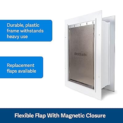 PetSafe Wall Entry Pet Door - Rust-Free Telescoping Frame - Easy Install for Interior & Exterior Walls 4 3/4 - 7 Thick - Small - for Pets Up to 15 Lb