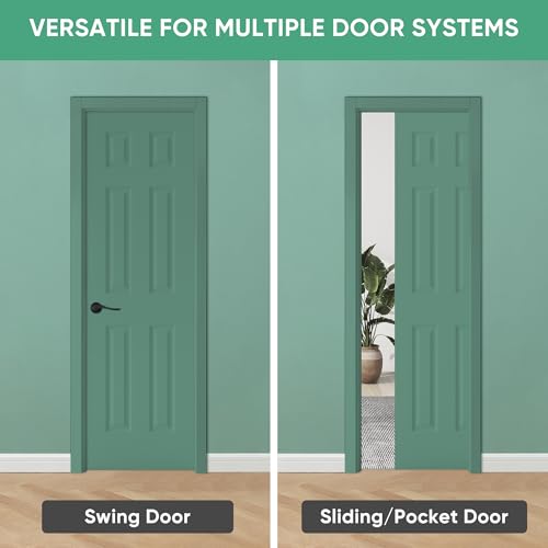 Image of BARNSMITH 24x80 in Raised 6-Panel Textured White Primed Door Slab, Classic Style Paintable Hollow Core Interior Door Panel, for Pocket, Swing, Sliding Door, No Pre-Drilling, Durable and Lightweight