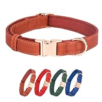 MASIMALO 本革 ワイド首輪 グリーン S 本革】超小型犬用 首輪 マイスタープラス レザーカラー オレンジ