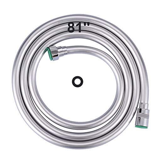 Shower Hose, 81 Inches Extra Long Shower Head Hose Extension for Bathing Toilet Cleaning Dogs Bathroom Bathing Chrome Handheld Shower Hose Chrome 81in