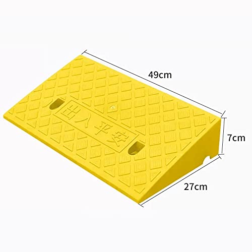 Rampas portátiles para bordillo FREAZE para automóviles y motocicletas, antideslizantes, altura ajustable de 3 a 14,5 cm, rampas para umbral y movilidad en silla de ruedas (Color: Amarillo, Tamaño: 49 x 27 x 7 cm) miniatura 6