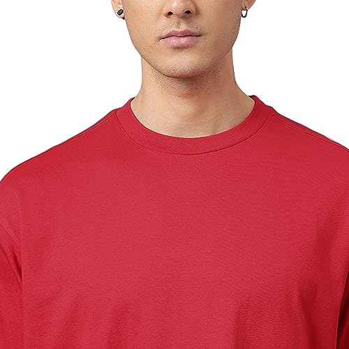Image of Free Authority Loose Fit Solid Black Tshirt for Men