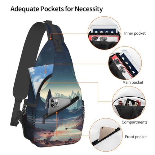 Mochila Sling para Hombre y Mujer Crossbody Alien Planet miniatura 3
