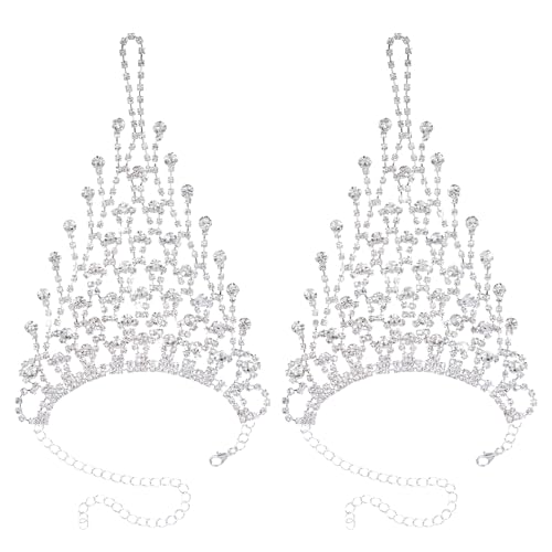 Rhinestone Hand Jewelry Silver Wedding Hand Chain Ring Bracelet for Women, Rhinestone Ring Bracelets Crystal Hand Chain, Silver Finger Rings Bracelet Sparkly Full Hand Harness