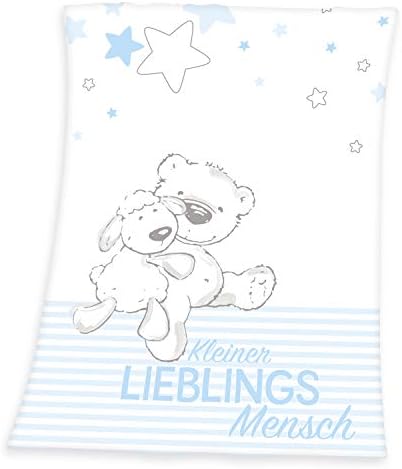 Arle-Living Coperta in peluche, motivo: Little Lieblingsmensch, 75 x 100 cm, colore
