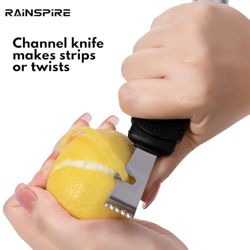 Lemon Zester Tool with Channel Knife, Stainless Steel Citrus Zester Tool, Lemon Peeler, Zesters for Kitchen, Ultra Sharp 2-in-1 Tool Easily Creates Citrus Zest, Black - Image 5