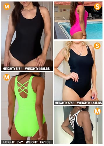 Image of Tempt Me Athletic Women One Piece Swimsuits Sport Training Bathing Suits Slimming Criss Cross Teen Girls Swimwear