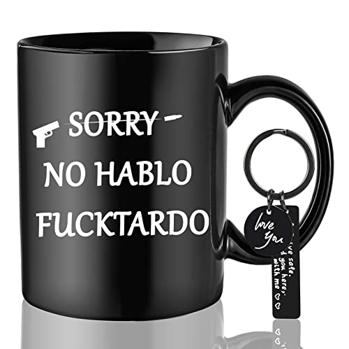 Lustige Kaffeetasse Weihnachten Geschenkset, Sorry No Hablo Fuctardo Kaffeetasse Neuheit Witz Gag Geschenke Geburtstagsgeschenk für Männer Frauen Cover