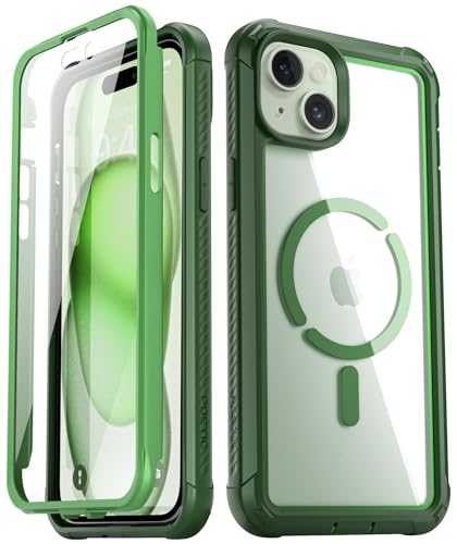 Coque iPhone 15 Plus antichoc antichute 6m compatible MagSafe Poetic Guardian verte