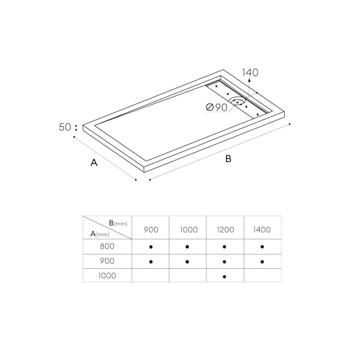 Mai & Mai Duschwanne 90x120x5cm Duschtasse Weiß Acryl-Wanne flach Rechteckig inkl. Ablaufgarnitur02 – Bild 7