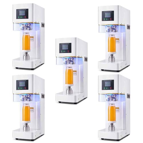 Automatic Can Sealing Machine – Adjustable 4.5”-6.7” Height Can, Caliber 55mm/ 2.16 Inch, Smart LCD for Cans, Jars & Bottles, White