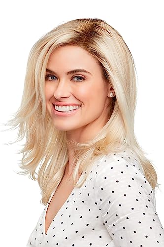 Miranda Wig Color 1BRH30 CHOCOLATE PRETZEL - Jon Renau Wigs 12" Long Smart Lace Front Welded Monofilament Part Women's Synthetic Natural Hairlline