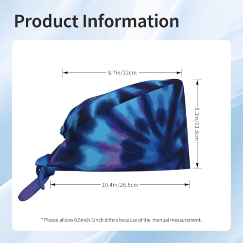 Image of Adjustable Working Cap Breathable Unisex Women Men Elastic Bandage Tie Back Hats Scrub Nursing Doctor Surgeon Cap