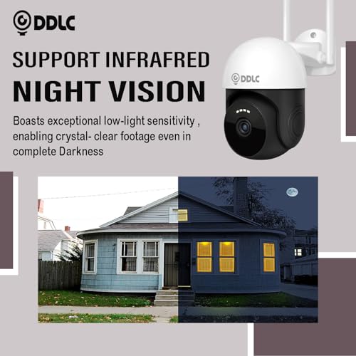 Image of DDLC 5MP 4G SIM LTE Wireless Outdoor PTZ Security Camera | SIM Based PTZ CCTV Camera | Full HD | 360 Pan Tilt | Color Night Vision | Motion Detection | Two-Way Audio with Mobile App V380 Pro (4G IR)