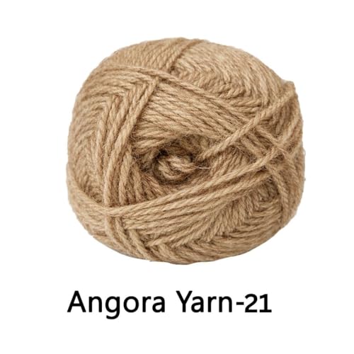 Image of VCR Sand Color Angora Knitting Yarn, Pack of 1, 100 Grams Hank, 256 Meters Length, 80% Flurry - 20% Acrylic Polyamide Soft Ball for Crochet and Knitting, Suitable for Baby Blankets, Cushion Covers