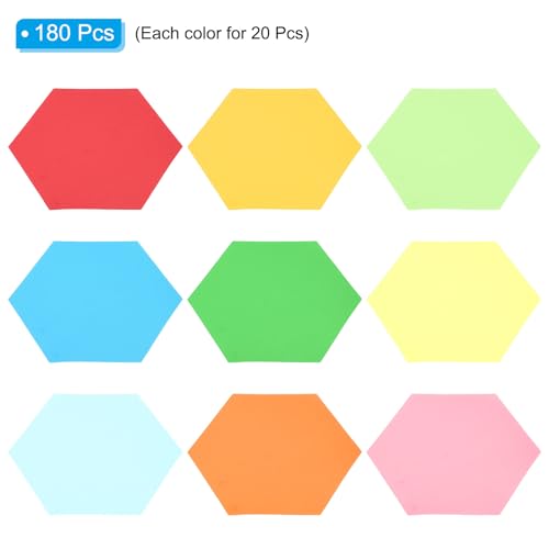 Papier à découper pour bulletin en forme d'hexagone rigide et multicolore - 3