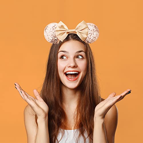 Image of DRESHOW Mouse Ears Bow Headbands Glitter Party Decoration Cosplay Costume for Women