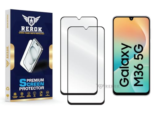 Image of Gorilla Tempered Glass Screen Protector Compatible with Samsung Galaxy M36 [Pack of 2] | Edge-to-Edge, Bubble-Free, Case Friendly, Easy Installation Kit