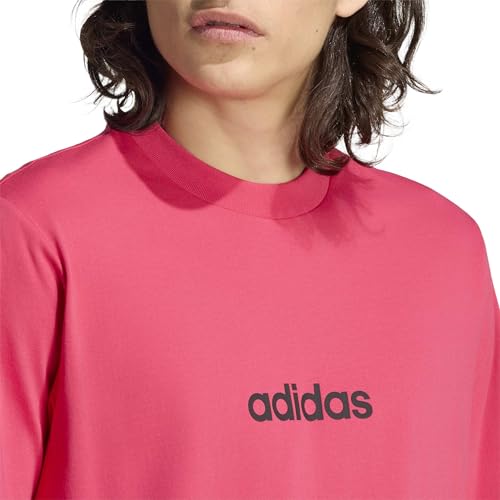 adidas Herren Essentials Linear Single Jersey Shirt, Power pink/Black, S – Ansicht 4