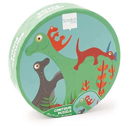 SCRATCH 276181195 Puzzle Contour pour Enfant Mini Shape Puzzle Dinosaure 30 Pièces